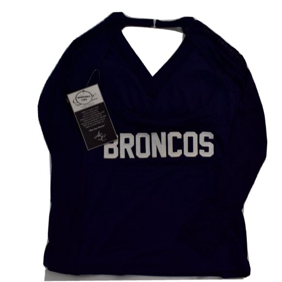 All Sport Couture NFL Womens Denver Broncos Wildkat Blue Shirt New With Tags - Picture 5 of 8